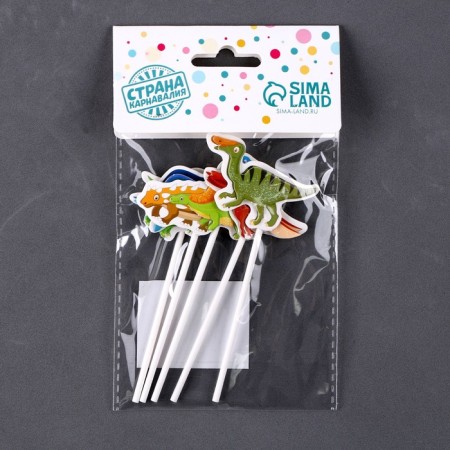 A set for decorating the cake "Dinosaurus", in a set of 5 pcs.-3