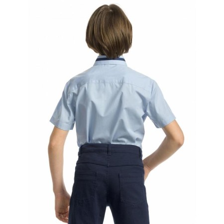 Short -sleeve shirt for Pelican boy, height 122 cm, blue color-1