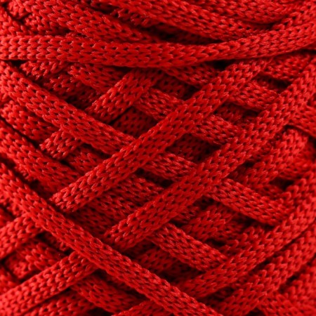 Knitting cord 100% polyester, width 3 mm 100m (red)-2