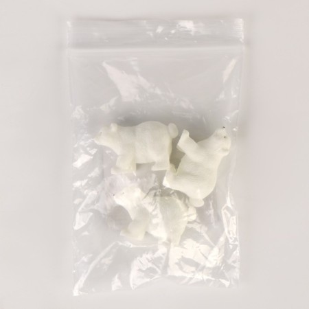 Miniature Puppet "White Bear", set of 3 pcs., Size 1 pc. - 4 × 2 × 3 cm-5