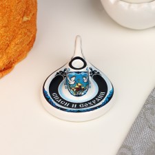 Подсвечник "Гжель", на блюдце, малый