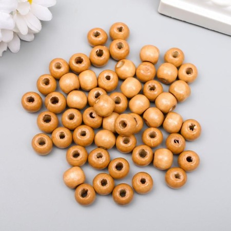 Beads for creativity wood "natural" set 30 g 1x1 cm-1