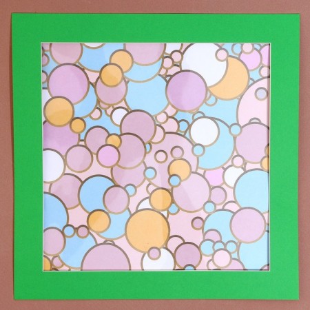 Paspartt frame size 35 × 35 cm, transparent sheet, adhesive tape, green color-3