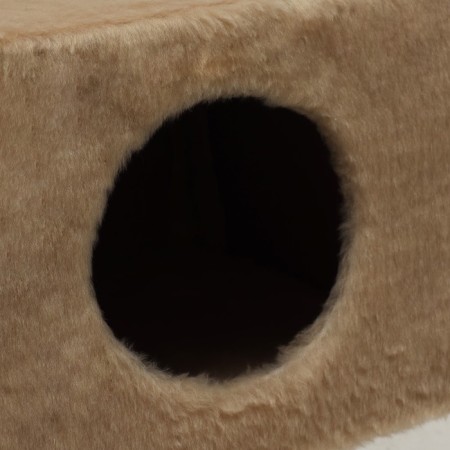 Complex for cats with a claw, with a house and 2 shelves, 37 x 37 x 120 cm, beige-6