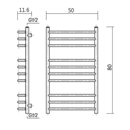 Water towels Domoterm "Calipso" P10, 500x800 mm, bronze-4