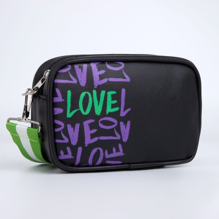 Bag Children's Love, claim. leather, on a strap, black, 18x11x6 cm-1