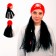 Carnival wig "Pirate in the bandana", with pigtails, 120 g, black color