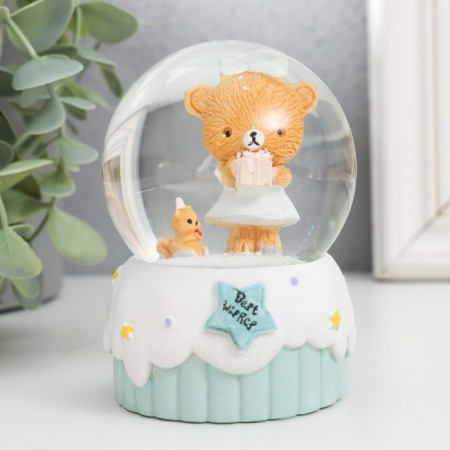 Souvenir Polystone Water Ball Light "Festive Bear" mix 6x6x8.5 cm-5