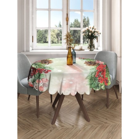 The tablecloth "Decorated Christmas trees", round, Saten, d = 150 cm-2