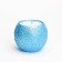 Candle "Ball in Shards" in a candlestick of gypsum, 8x6.5cm, blue