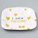 Disposable plate of square paper "Happy Birthday" heart, 16.5x16.5 cm