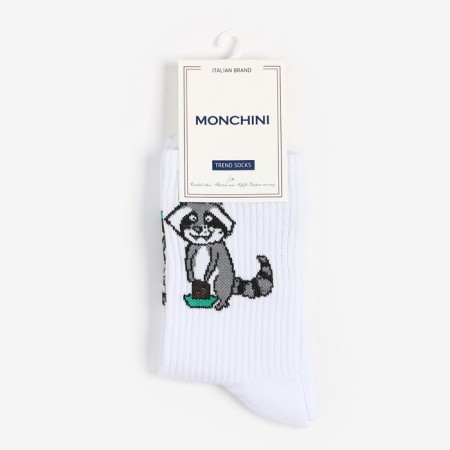 Women's socks, white/raccoon color, size 25-5