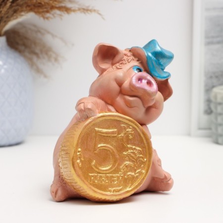 Pigger "Pig in a hat with a coin" 14.5cm-1