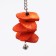 A toy for birds with a carapace carapace and beads, 20 x 6 cm, orange