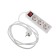 Extension cord Luazon Lighting, 3 sockets, 1.8 m, 10 A, 2200 W, 3x0.75 mm2, s/c, with excavation, b
