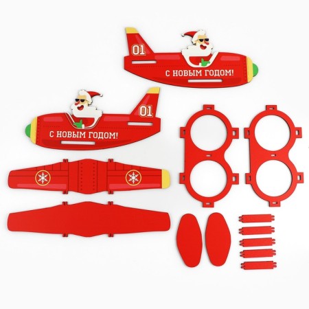 Organizer for bottles "Santa Claus on an airplane"-10