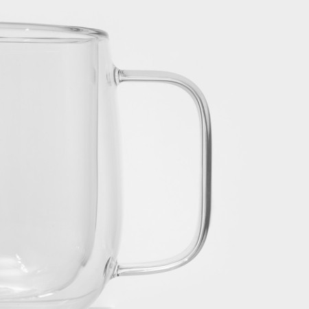 Glass mug with double walls Magistro "Adele", 400 ml-2