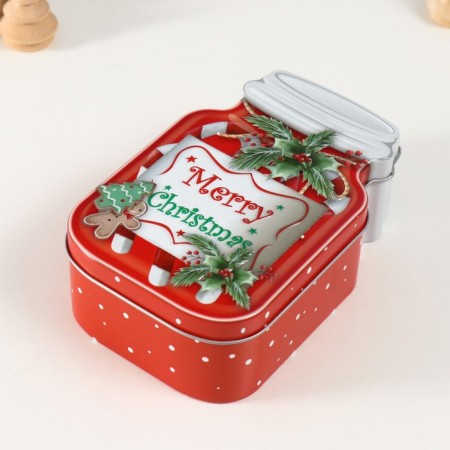 Casket Metal "Bank with candy" red 15.5x10x5.5 cm-2