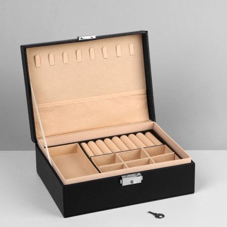 Strack for jewelry "Casket" A removable stand, 17 × 23 × 8.5 cm, black color-7