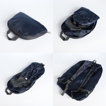 Folding backpack, lightning department, external pocket, 2 side nets, gray color-7