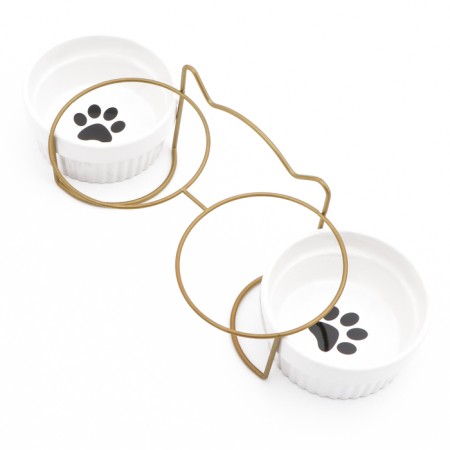Ceramic bowls on a stand 2 x 250 ml-4