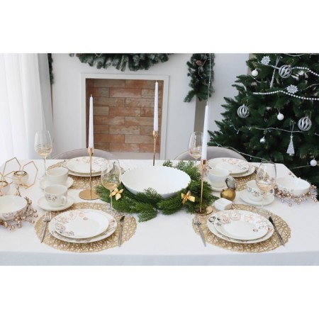 Porcelain dessert shade "Festive mood", d = 20.5 cm, white color-4