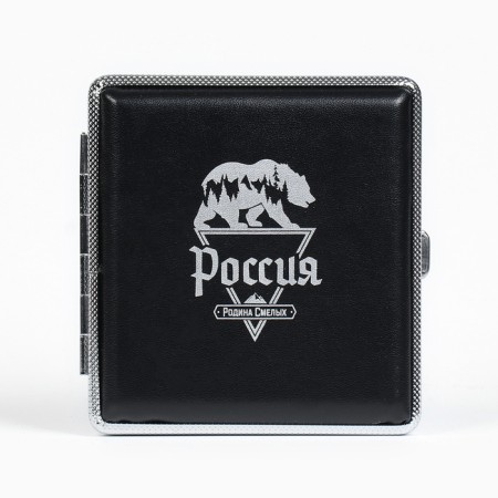 Портсигар "Россия. Родина смелых" 9.9 х 9.4 х 1.9 см-1