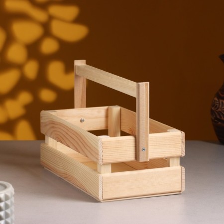 Wooden Kashpo 24.5 × 13.5 × 9 cm "Two Light", two -string, natural give beautifully-1