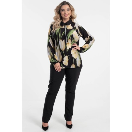 Female shirt, size 52, black color-3