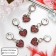 Suspension "Heart", red color in silver