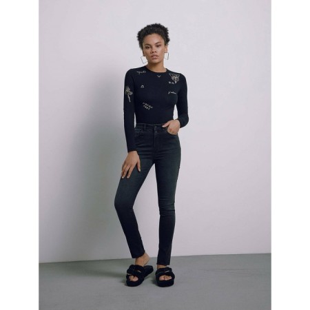 Women's jeans with an unprocessed edge Conte Elegant Skinny, size S, color Washed Black-1