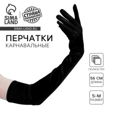 Карнавальные перчатки, цвет черный, длинные