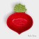 Ceramic “radish” plate, deep, red, 16 cm, 1 variety, Iran