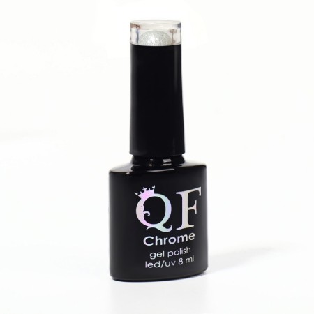 Gel nail polish, Chrome, shimmer, 3 phase, 8ml, led/uv, silver color (021)-9