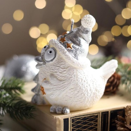 Decorative candle "Snow Bird", 9x5.8x8.9 cm, white-1