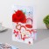 Postcard "On the Day of Wedding!" embossing, roses, red tone, A4