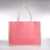 Beach bag without fastening, milk/pink color