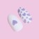 Follow nails, 24 pcs, with adhesive plates, almond shape, white/pink/lilac color