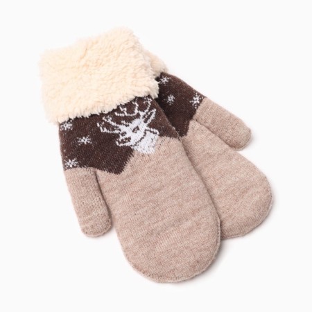 Women's mittens, beige color, size 18-20 (7-8)-1