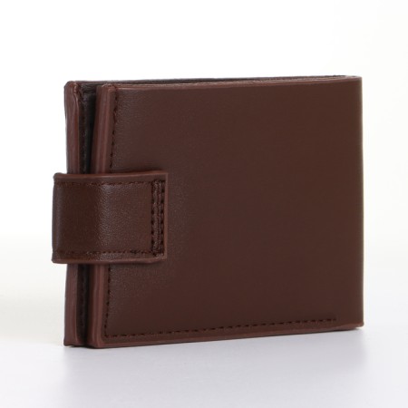 Male purse on the button, brown color-1