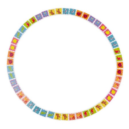 Developing game "A little animals, bugs and various birds. Circle domino "-3