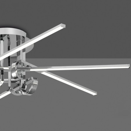 Ceiling chandelier Mantra Cinto, Led, 3360lm, 3000k, 280 mm, color chromium color-3