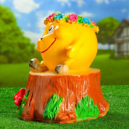 Garden figure "Kolobok with a wreath" 45x35x35cm-1
