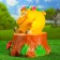 Garden figure "Kolobok with a wreath" 45x35x35cm