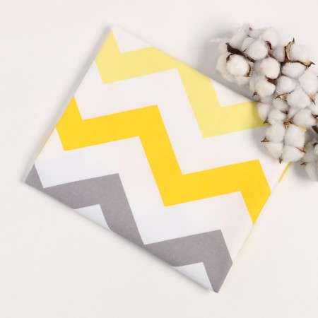 Flanelic zigzag diamond, size 75x120 cm, yellow, 170 g/m, cotton 100%