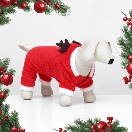 New Year's costume "Deer", XS (DS 16, OG 27 cm), Red-1