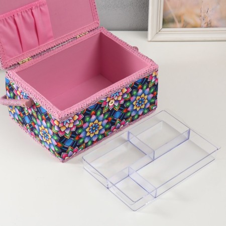 Casket for needlework "Kaleidoscope flowers" 19x26x14.5 cm-5