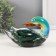 Souvenir glass "Duck-Mandarin" Green 8x15.5x9.5 cm