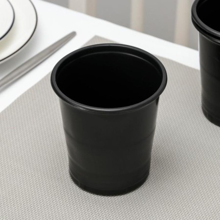 A glass of plastic disposable “barrel”, 500 ml, 65 pcs/union, black color-1
