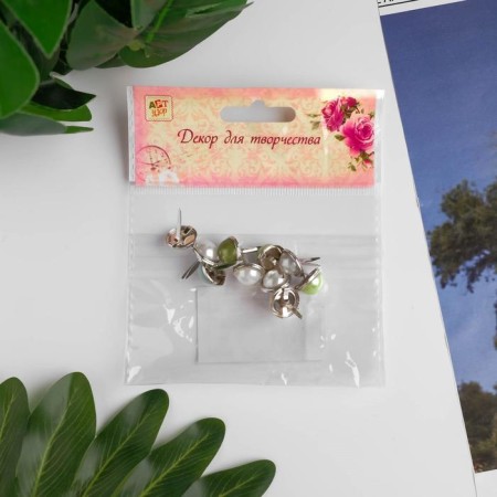 Brads for scrapbooking "half -dumping" set of 10 pcs mix 2.1x1.2x1.2 cm-3